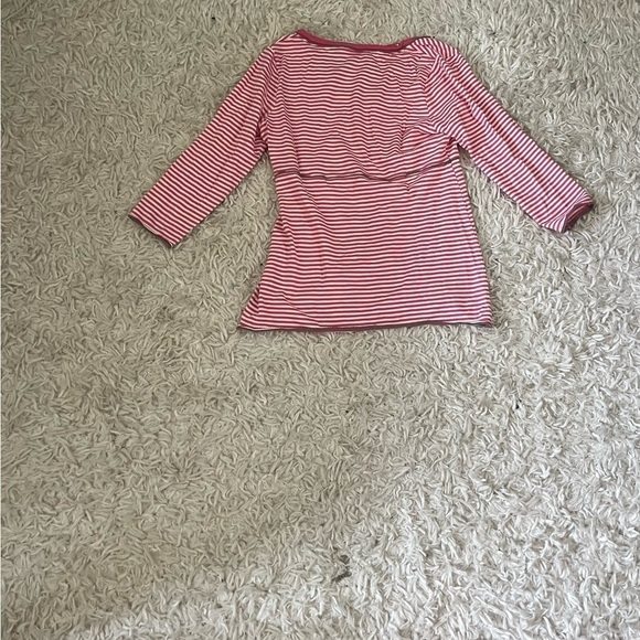 Boden Women’s 8 Pink And White Stripe Shirt 3/4 Sleeve With Buttons - Picture 2 of 6
